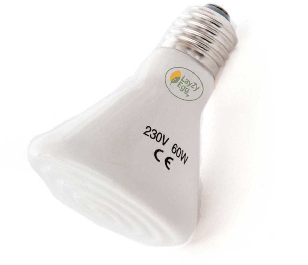 LayZyEgg® Infrarood Warmtelamp 60 Watt – 20.000 Branduren – Warmtebron – Geschikt voor Terrarium & Opfok – Voor Kuikens, Reptielen, Pups & Kittens