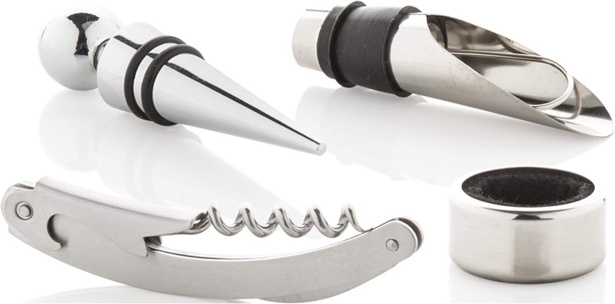 Wijnaccessoires Set 4 Delen: Kurkentrekker, Schenktuit en Meer