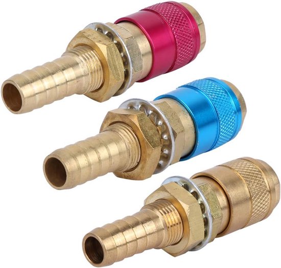 Foto: M10 snelkoppeling set voor tig mig lasapparatuur gas water koelslang adapter