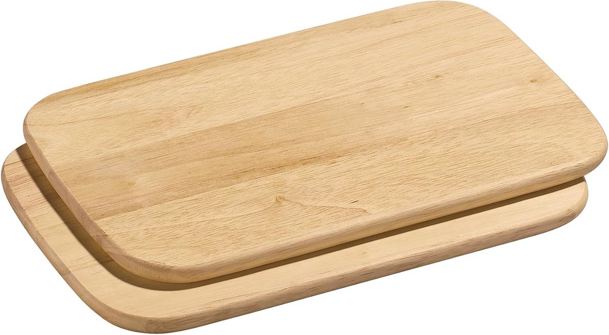 Set van 2 Houten Ontbijtplanken Duurzaam Rubberhout Broodplank 28x20 cm
