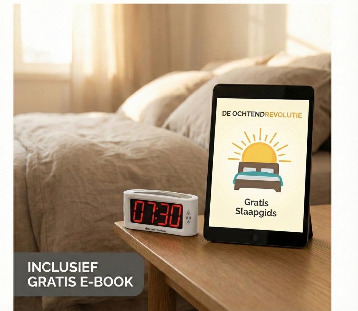 HomeBay® Digitale Wekker - Grote Cijfers - Slaapvriendelijk Rood Licht - Dimbaar - Wit — cadeau in Wonen & Interieur - foto 4