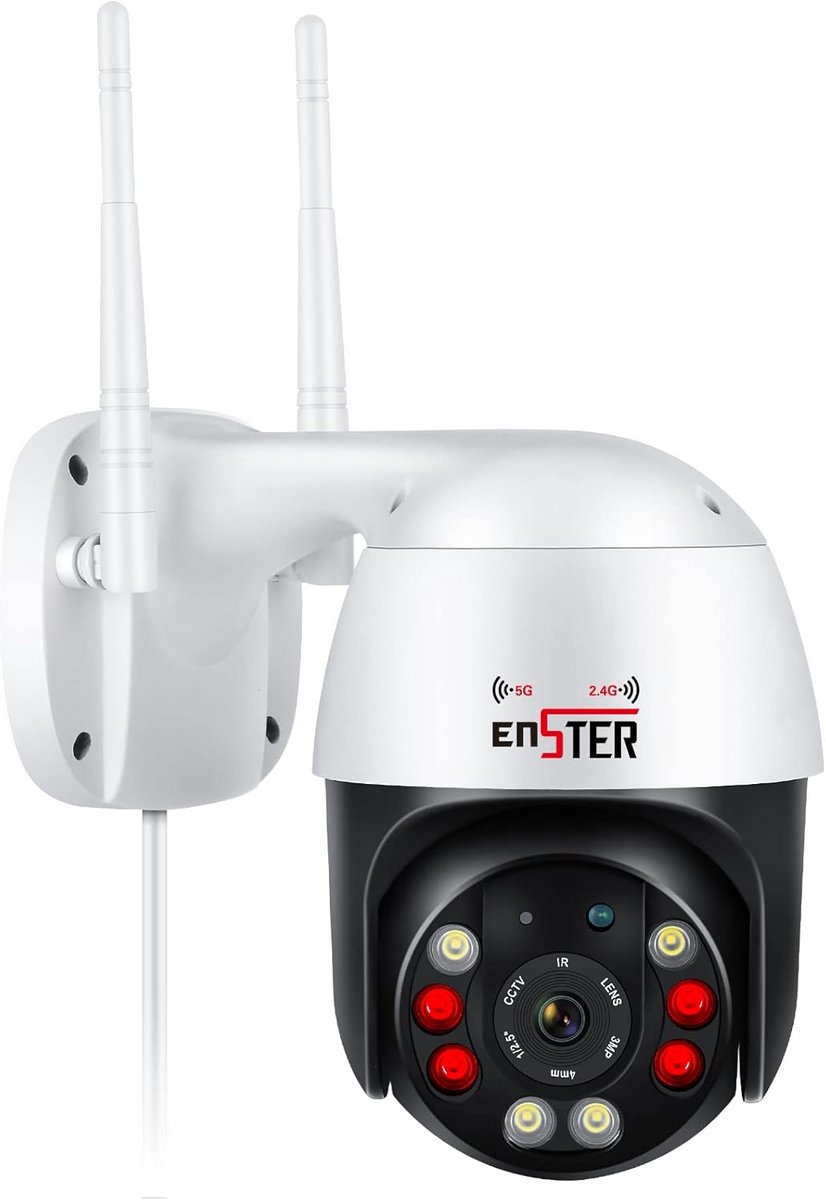Draadloze Wifi Buiten Beveiligingscamera 1080P - PTZ Dome Camera met Auto Tracking, Nachtzicht & IP66