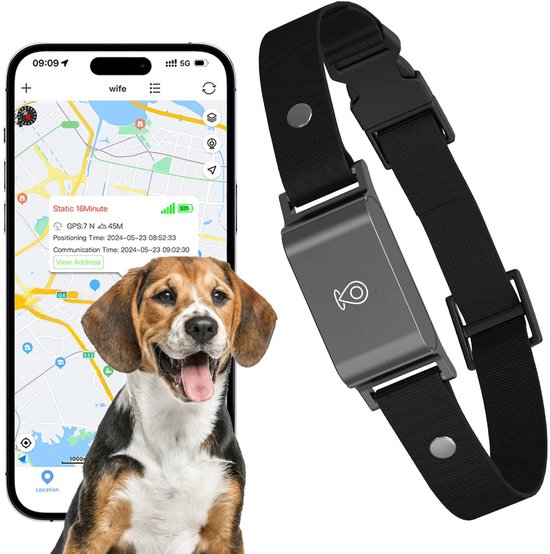 Allero GPS Tracker Hond - GPS Hond - GPS Animal Tracker - Étanche - 4G - Suivi de Localisation en Temps Réel - Collier - Sans Abonnement