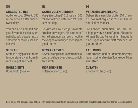 Big Food - Beef Bone Broth Collagen - 300 g - Runderbottenbouillon Poeder van BIG — afbeelding 2