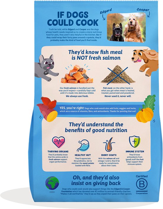 Edgard & Cooper Adult Hondenbrokken Voor Grote Honden, Verse Zalm, 12Kg, Hypoallergeen Recept Met Natuurlijke Ingrediënten, Perfecte Vezelbalans