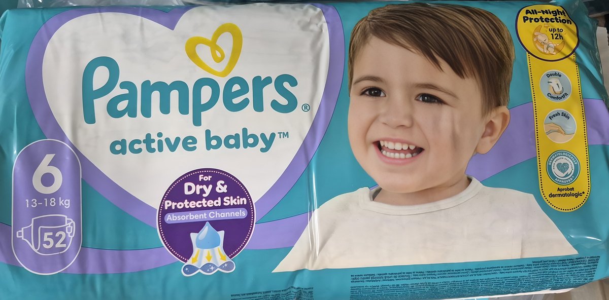 Pampers - Active Baby - Luiers - Maat 6 (13-18 kg) 52 Luiers