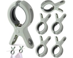 Strandhanddoekclips - 6 stuks - Grote Wasknijper - Quiltclips - Wasknijpers - Grote Knijpers - Handdoekknijpers - Strandlaken Knijpers - Handdoek Klemmen - Strandlakenclip voor strandstoel - Winddicht - Voor badhanddoek, beddengoed en kleding - Groen
