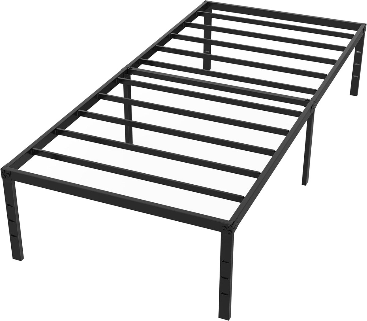 Eenpersoons Bedframe 90x200 cm met Lattenbodem - Stevig Metalen Jeugdbed voor Slaapkamer