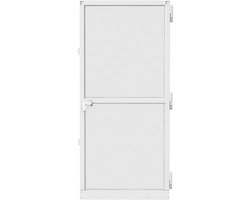 Vliegenhor Deur met Aluminium Frame – Raamhor – Op Maat Maakbaar – Glasvezel Gaas – Zelfsluitende Scharnieren met Magneten – Inclusief Kickplate – Wit – 95x210 cm