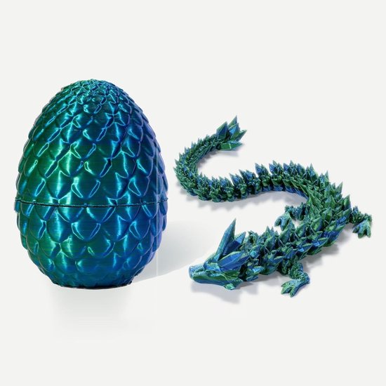 1 verrassend drakenei, drakenei met draak erin, mysterieus drakenei, 3D-geprint drakenei, flexibel, kristallen draak. Speelgoed (groen) - Woondecoratie
