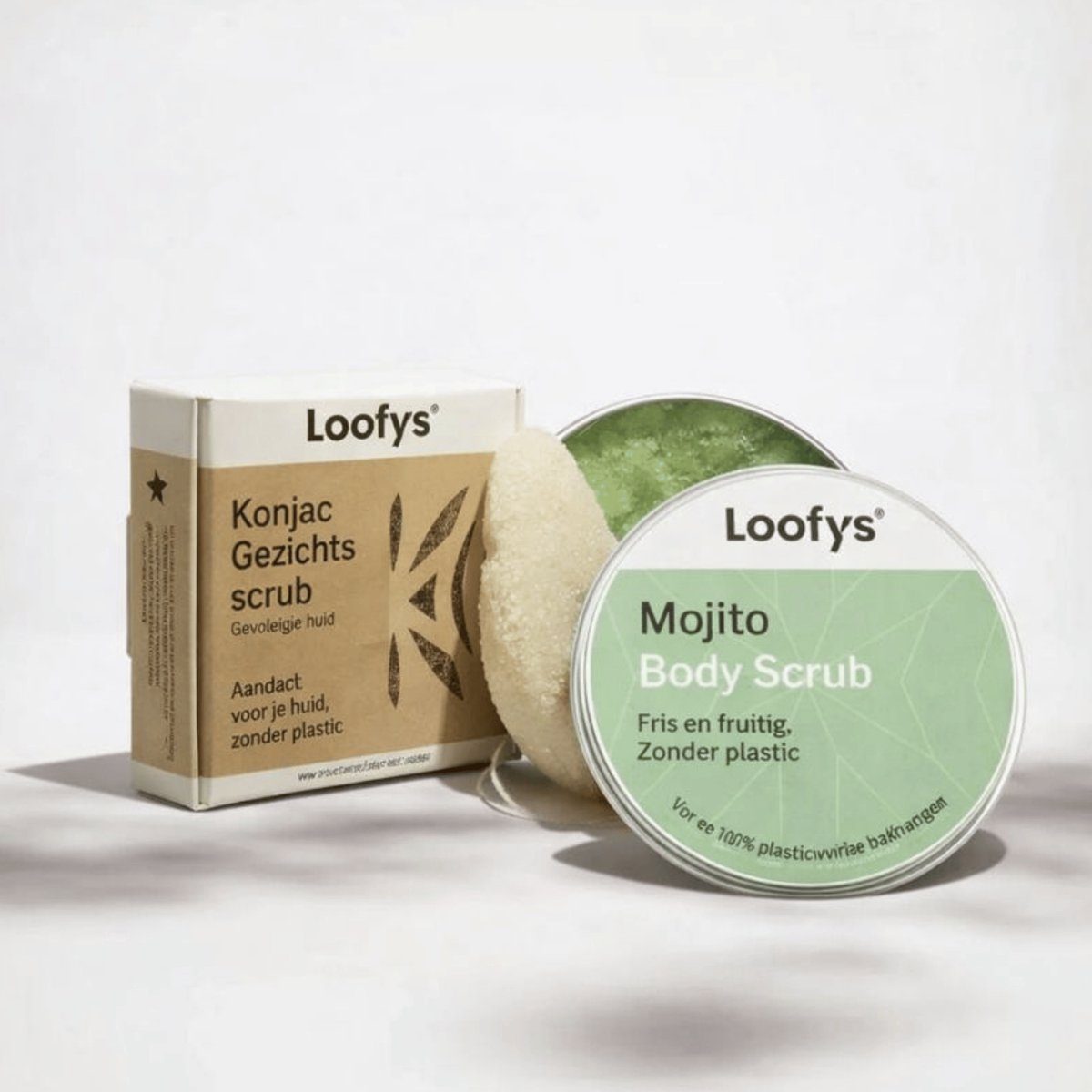 Verwen & Relax Cadeauset – Bodyscrub 150ml + Konjac Gezichtsspons - Mojito