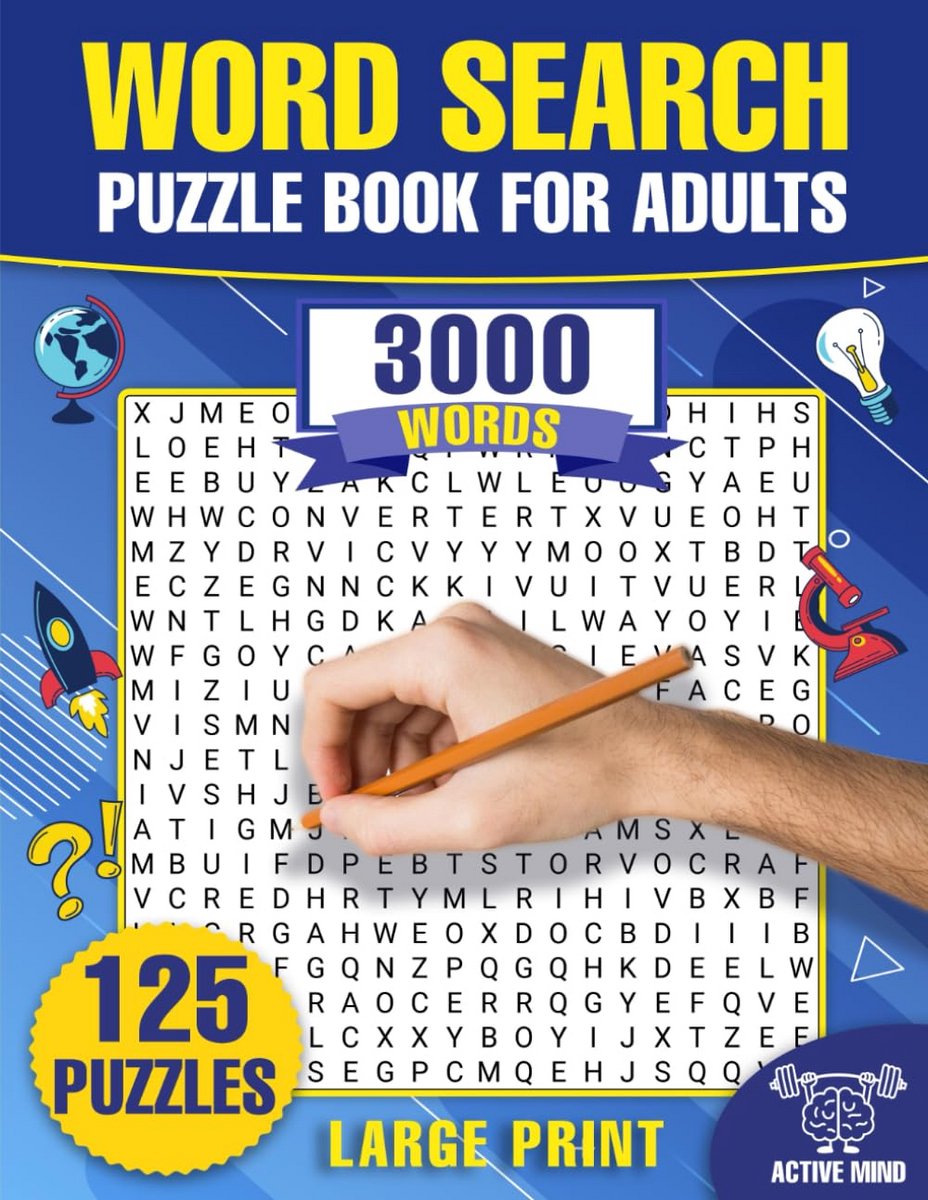 Woordzoeker Puzzelboek Groot Lettertype - 3000 Woorden voor Ontspanning en Stressvermindering voor Volwassenen en Senioren