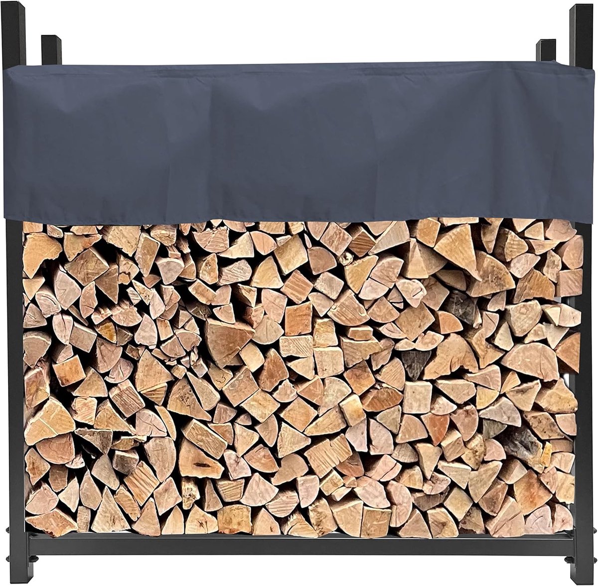 Imperatoris - Haardhout Rek - Haardhout Opslag - Haardhoutrek - Modern Ontwerp -Haardhout Rek - Rek voor Het Opbergen van Hout - 120 x 25 x 120 cm