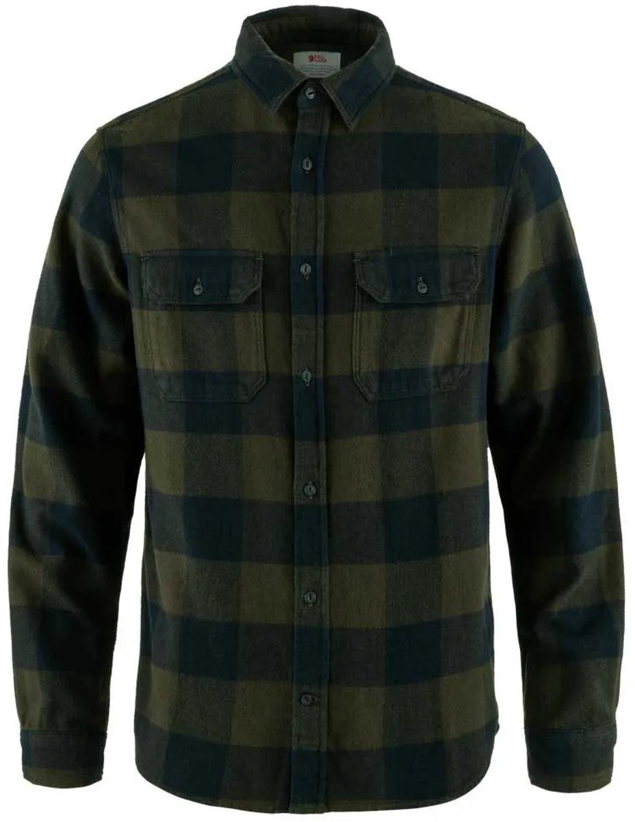 Fjällräven Övik Heavy Flannel Overhemd Met Lange Mouwen L Man Marineblauw