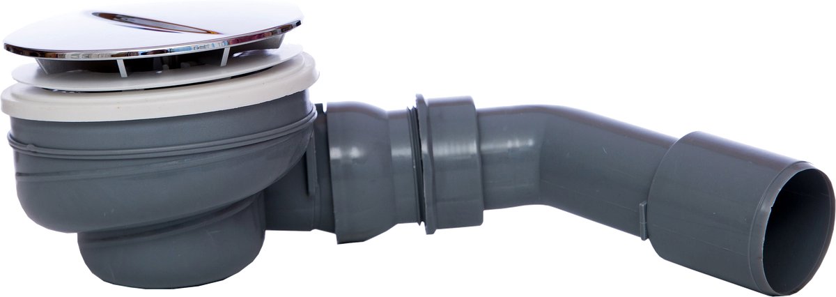 KIRCHHOFF ECO-SAVE KS Douche- en Afvoer badkuip voor 90 mm, Grijs, 1 1/2" x 40/50 mm, met chroom-afdekking, 110 mm