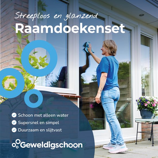 Set de lingettes pour vitres sans traces et brillantes - 1 lingette 40 x 40 cm + 1 lingette de séchage 45 x 60 cm - GREAT CLEAN