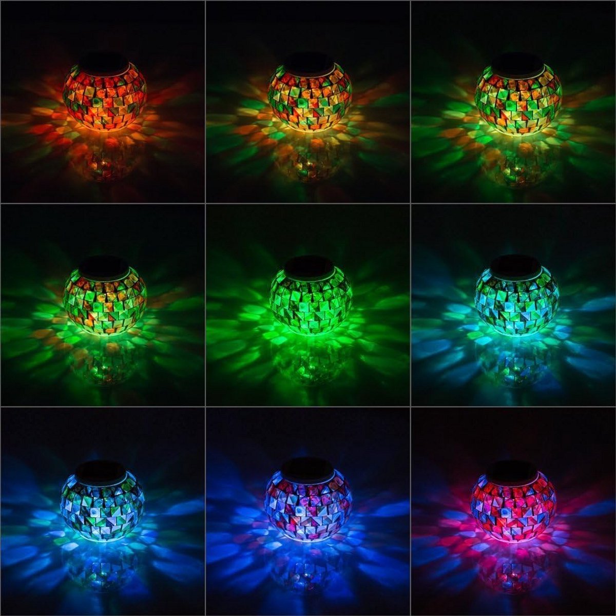 Draadloze Solar Mozaïek Tuinlamp - Sfeervolle LED Wandlamp voor Binnen en Buiten
