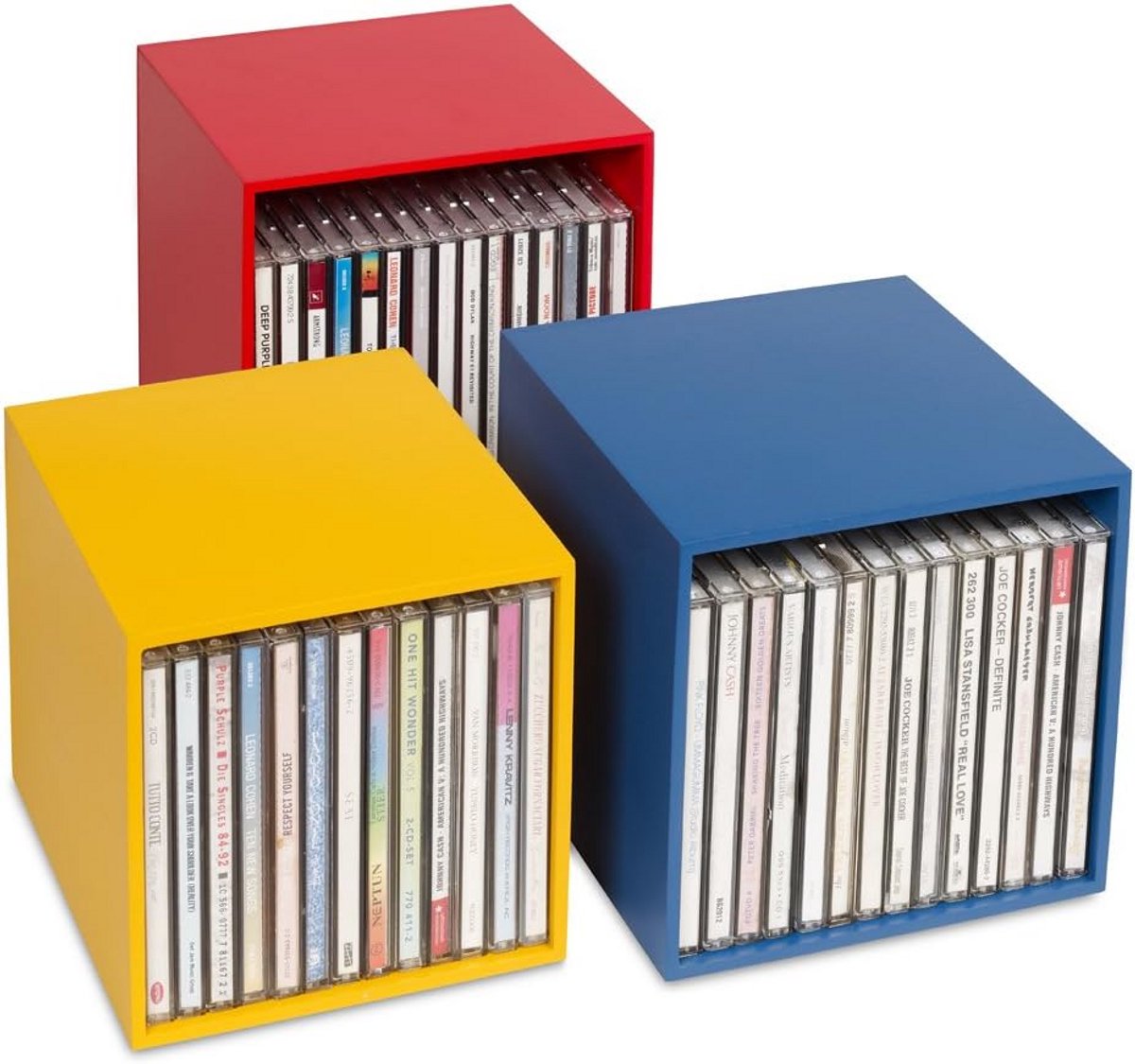 Houten CD Opbergdozen Set van 3 – Decoratieve CD Boxen voor 40 CD's