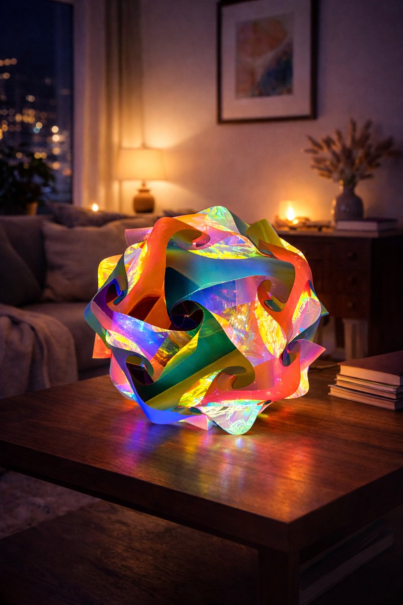 EasyMart – LED Bal Lamp 30 cm – 3D Effect – Nachtlamp – Kleurrijk Design – Inclusief EU Adapter