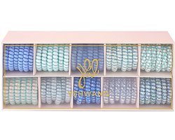 YWG - Draai elastiekjes/armbandjes - 60 stuks - Blauw