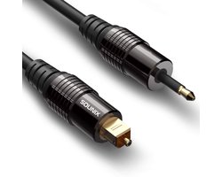 Sounix Optische Mini Toslink - Toslink to Mini Toslink - 2 meter - Toslink audio male to male - Optische kabel