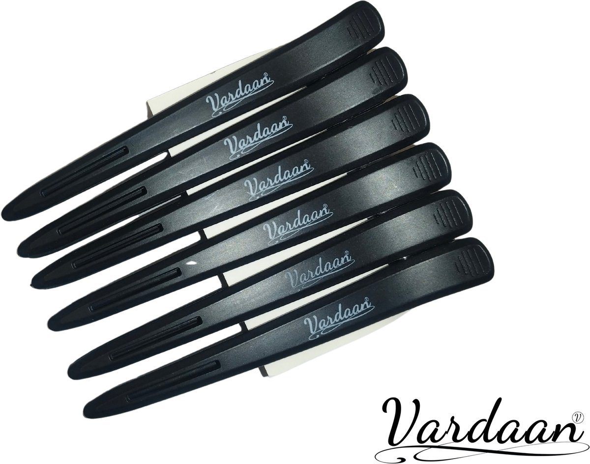 Professionele Kappers Haarklemmen – Stevige Platbek Clips – Zwart – 6 Stuks – Salonkwaliteit
