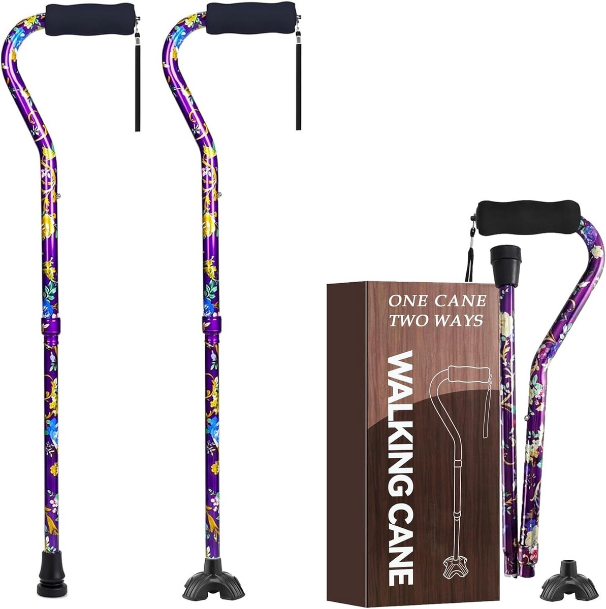Opvouwbare Wandelstok - Verstelbaar & Lichtgewicht Aluminium Loopstok voor Stabiliteit