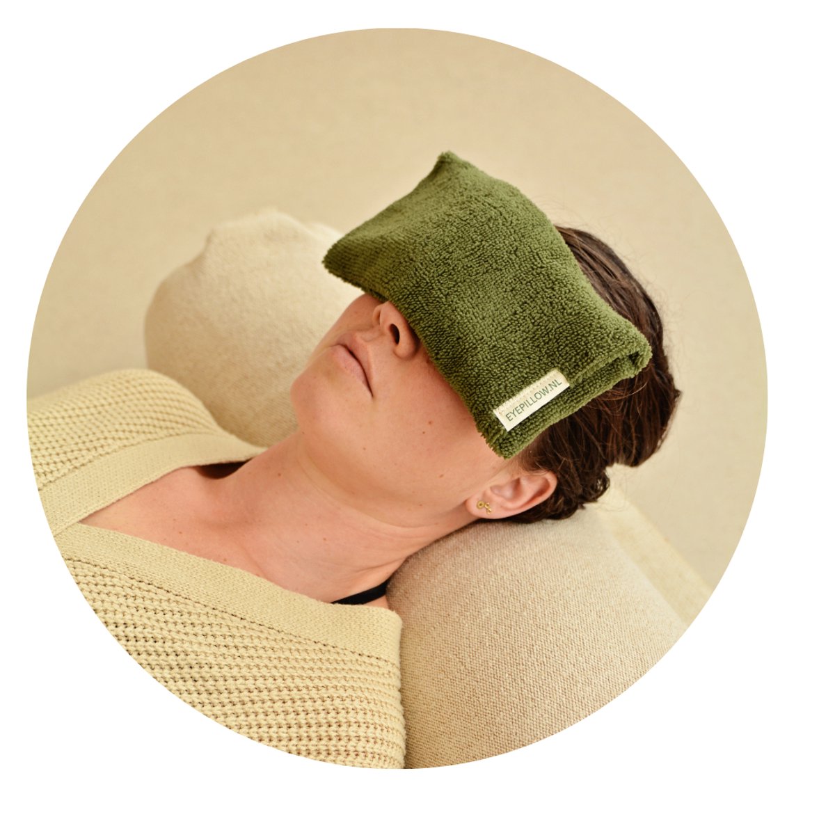 EYEPILLOW GREEN TEDDY Toermalijn & roos
