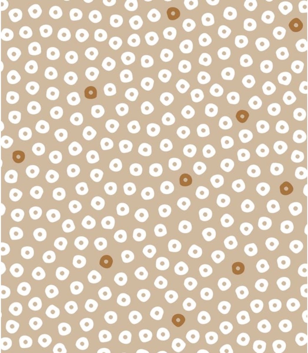 BINK Bedding Tafelkleed - Tafelzeil Dots Zand - PVC 100 x 140 cm - afneembaar - feest - feestdecoratie - kinderfeestje - verjaardag - buiten eten