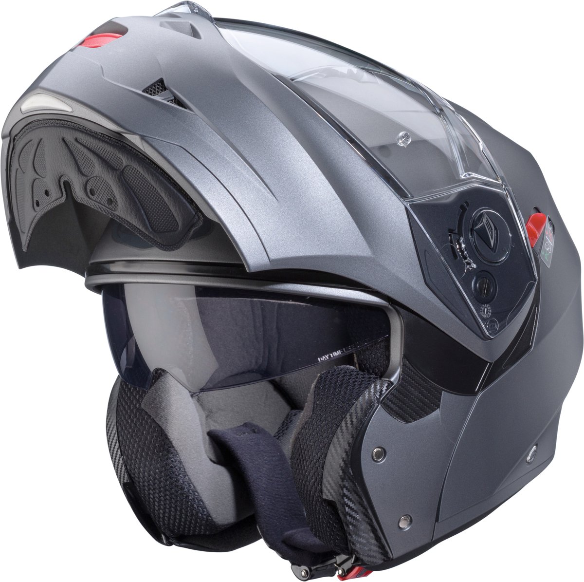 Caberg Duke Systeemhelm met zonnevizier - Matgrijs - Maat XL - incl. los uniek Helmslot - met Pinlock - Motorhelm - ECE22.06 gekeurd