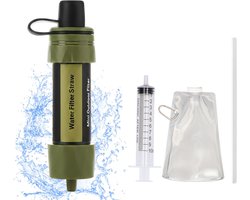 Fiddy Personal Water Filter Straw - Filtert 5000L - Complete Set - Waterfilter - Waterfilter Survival & Outdoor - BPA-vrij - Noodpakket