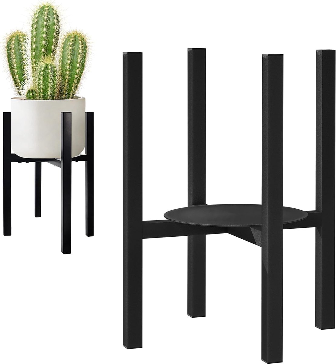 Imperatoris - Plantentafel - 38 cm Hoog - Zwart - Plantenstandaard - Plantenzuil - plantentafel binnen - plantenrek - plantentafeltje voor binnen - plantentafeltje hoog - 1 verpakking