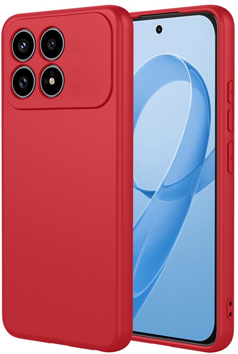 Hoesje geschikt voor Xiaomi Poco F8 Pro - Phonesta Soft Silk Silicone Back Cover - Rood