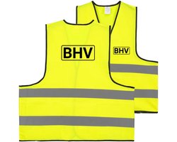 BHV hesje geel | voor- en achterkant bedrukt