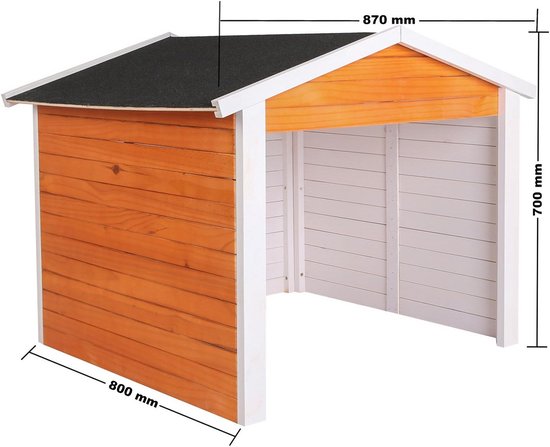 Robotor Grasmaaier Garage Houten Carport met Zadeldak 87x80x70 cm — afbeelding 2