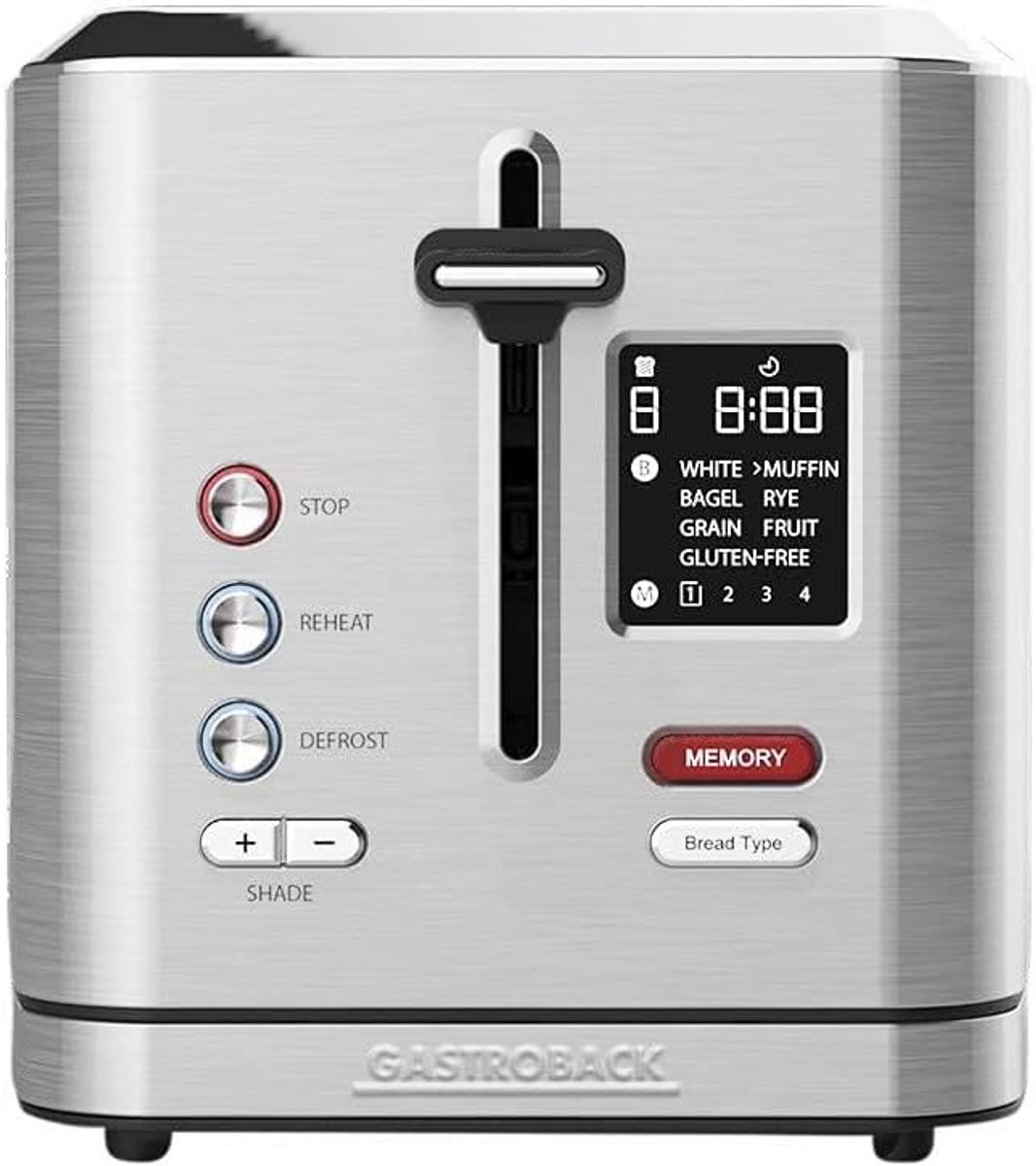 Digitale Broodrooster RVS met 7 Programma's en LCD Display