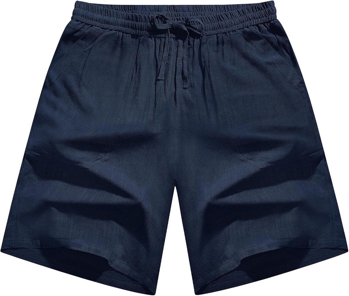 Linnen Korte Broek Heren met Elastische Taille voor Zomer en Strand