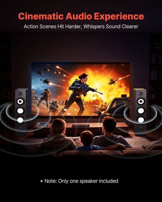 VEVOR Staande Luidspreker 2-Weg Systeem Hifi 200W 70Hz–20kHz 2,54CM Tweeter van Merkloos — afbeelding 5