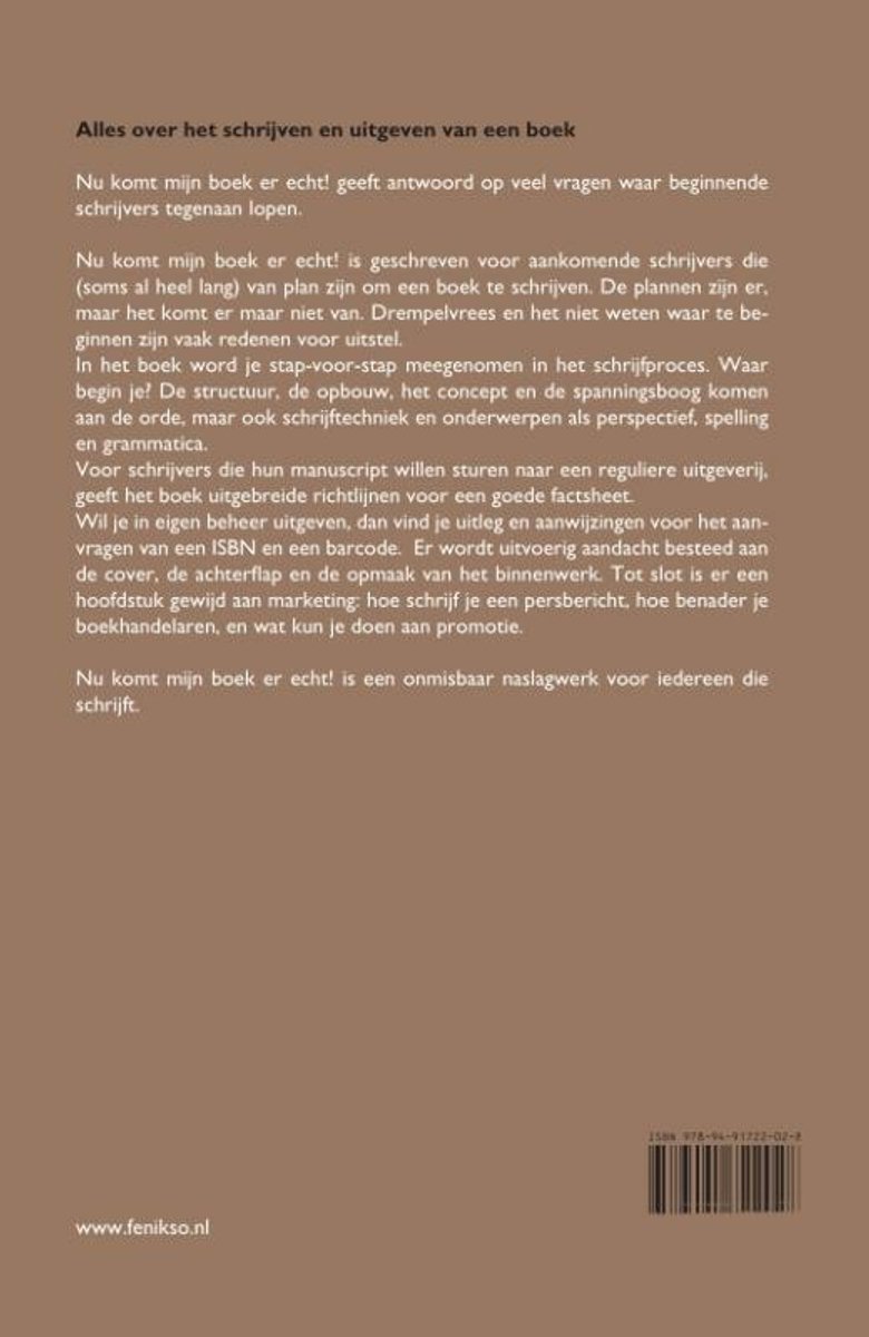 Nu komt mijn boek er echt! - back cover