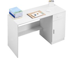 VEVOR Kinderbureau, Klein Bureau met Lade Werktafel Houten Rechthoekig, Wit