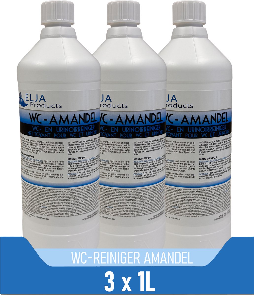 Krachtige WC-reiniger Amandel 3x1L | Voordeelverpakking | Toiletreiniger
