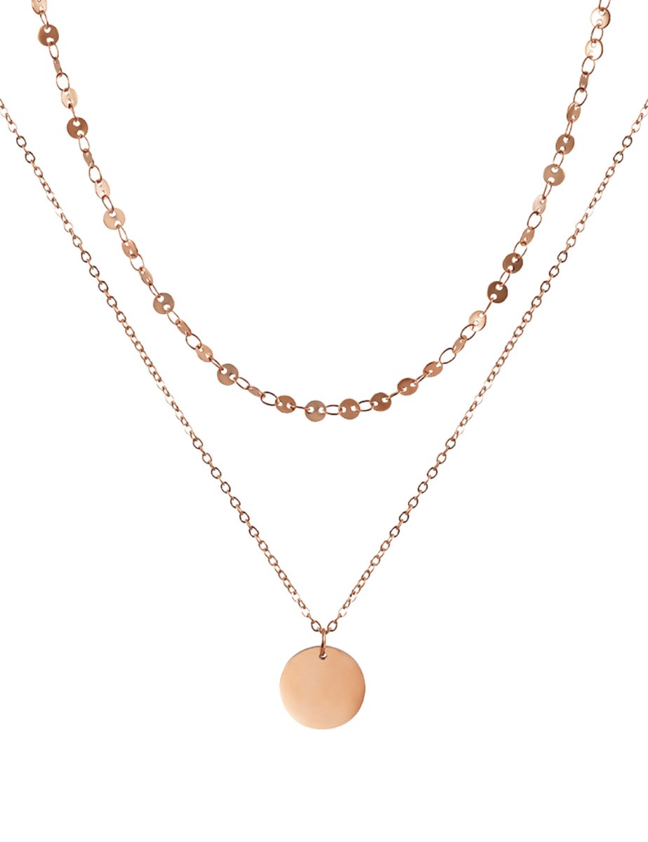 good.designs Meerrijige ketting met muntbedeltje