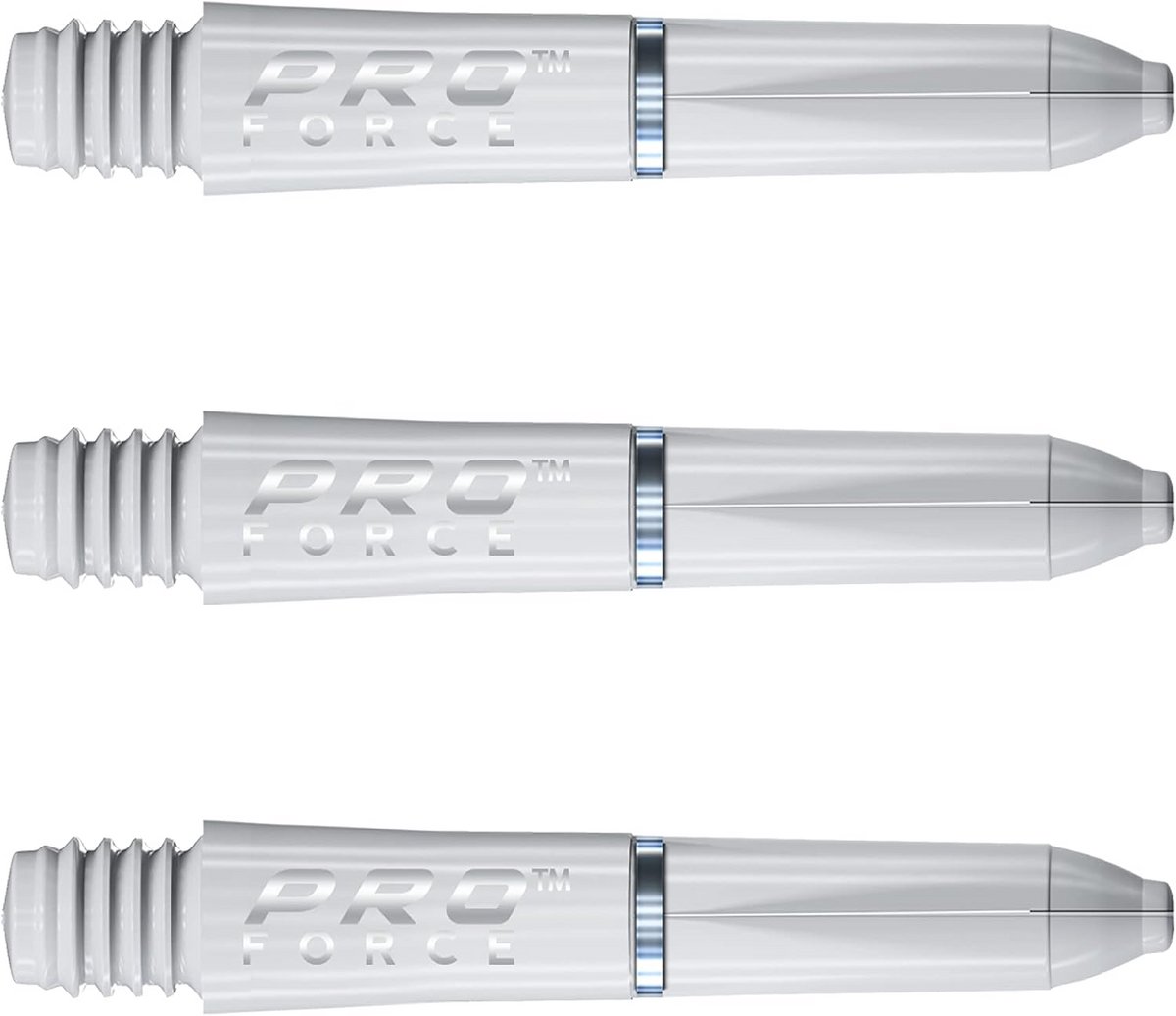 3x Korte Nylon Dartstelen met Ringgrip voor Stabiliteit - Wit