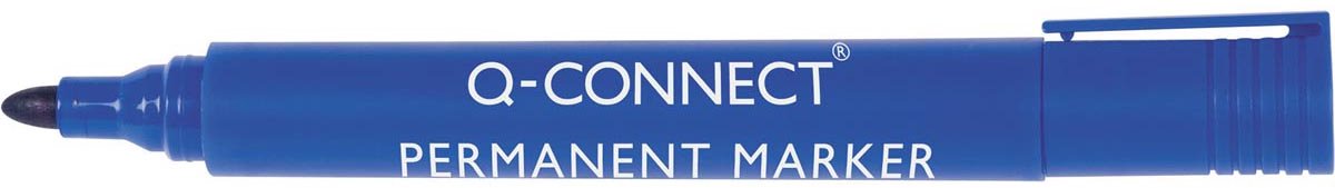 Q-CONNECT permanente marker, 2-3 mm, ronde punt, blauw 10 stuks