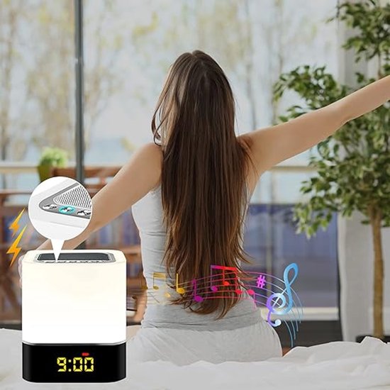 Verte Wake Up Light Wekker - Wekkerradio - Bluetooth Speaker - Digitale Wekker - LED Licht van Verte — afbeelding 3