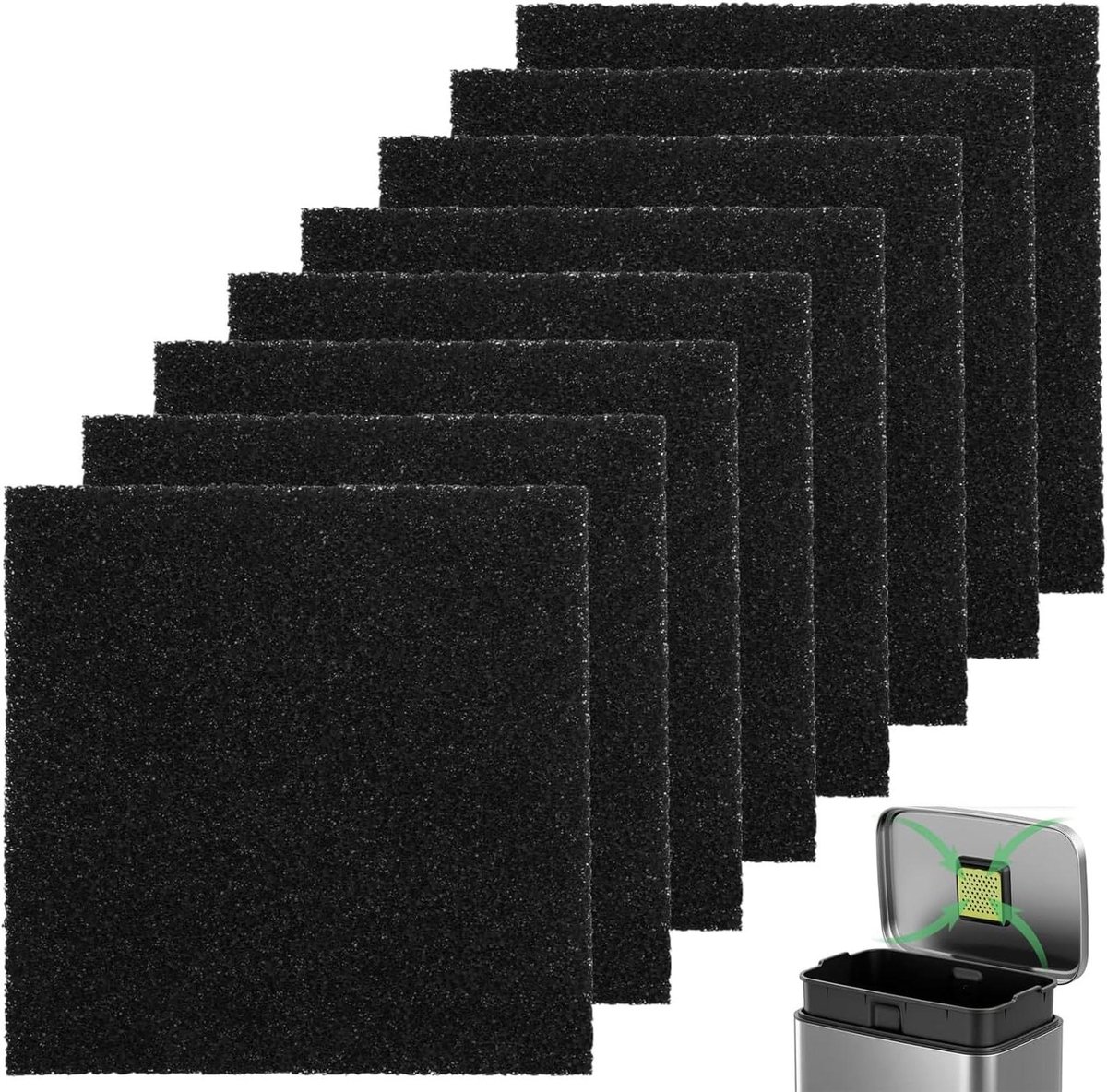 8 stuks geurfilter voor compostemmer keukenafval - actieve koolfilter compostemmer