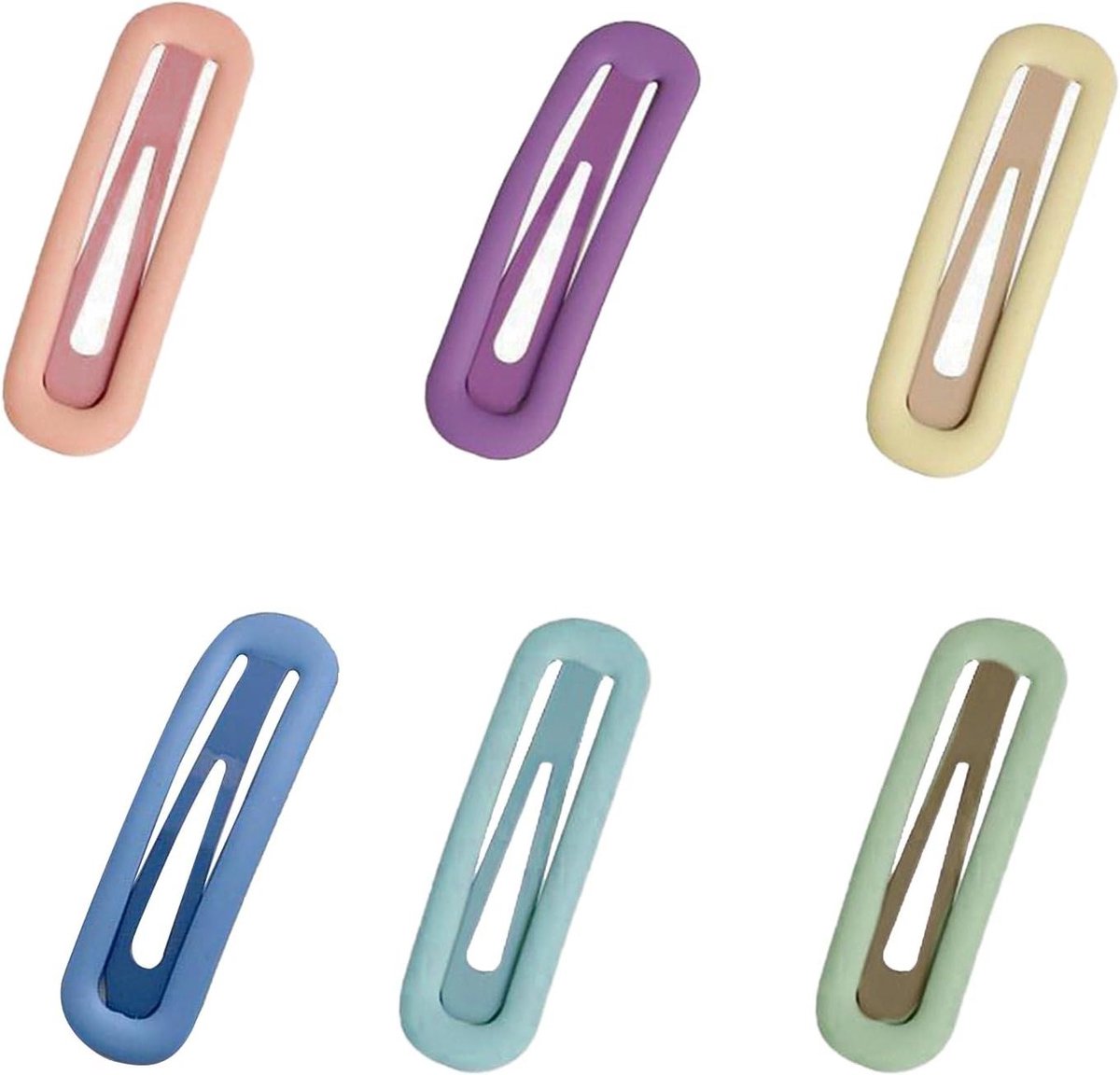 Metalen Snap-Haarspelden Set van 6 stuks - Schattig en Elegant - Voor Meisjes - 7 cm