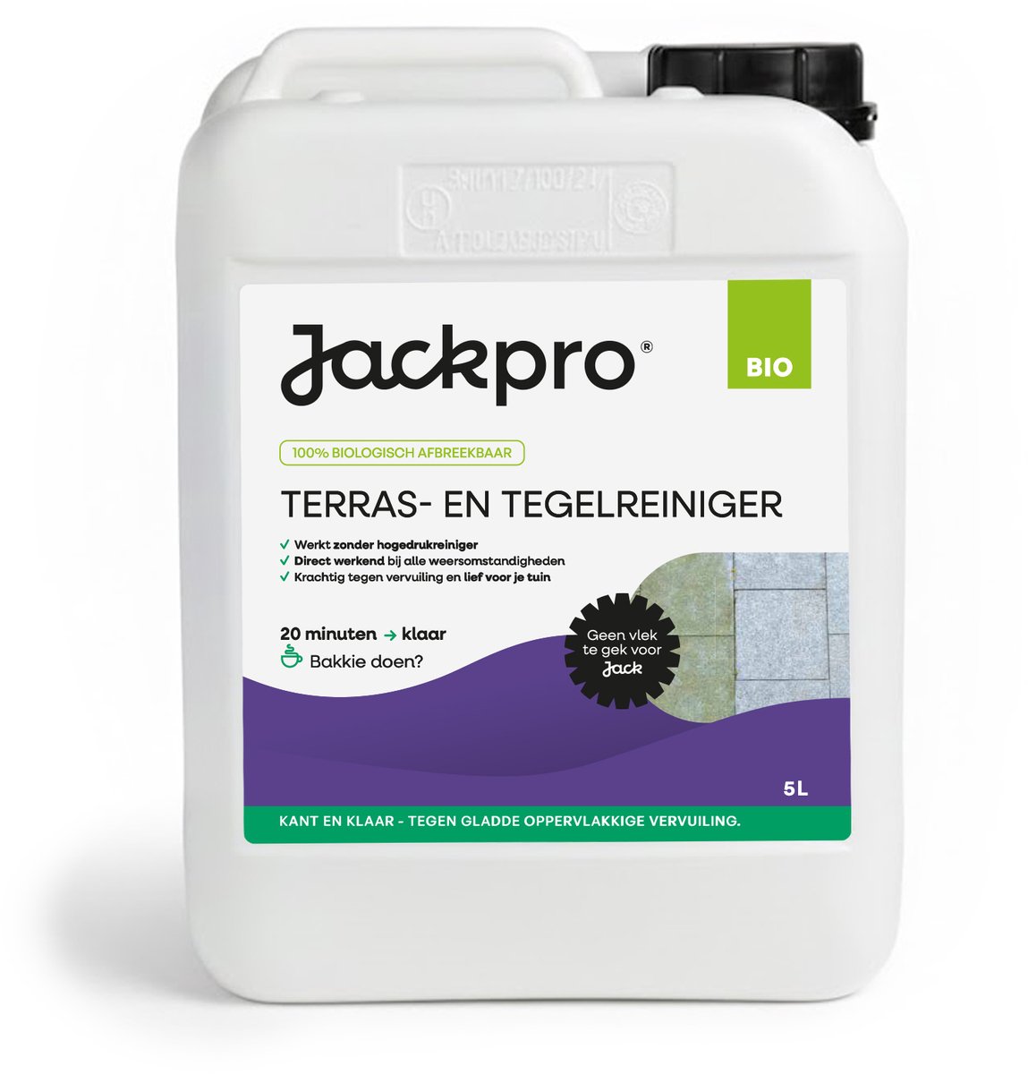 Jackpro Terras- en Tegelreiniger BIO - Tegen aanslag en vervuiling - Biologisch afbreekbaar - Kant en klaar - 5liter