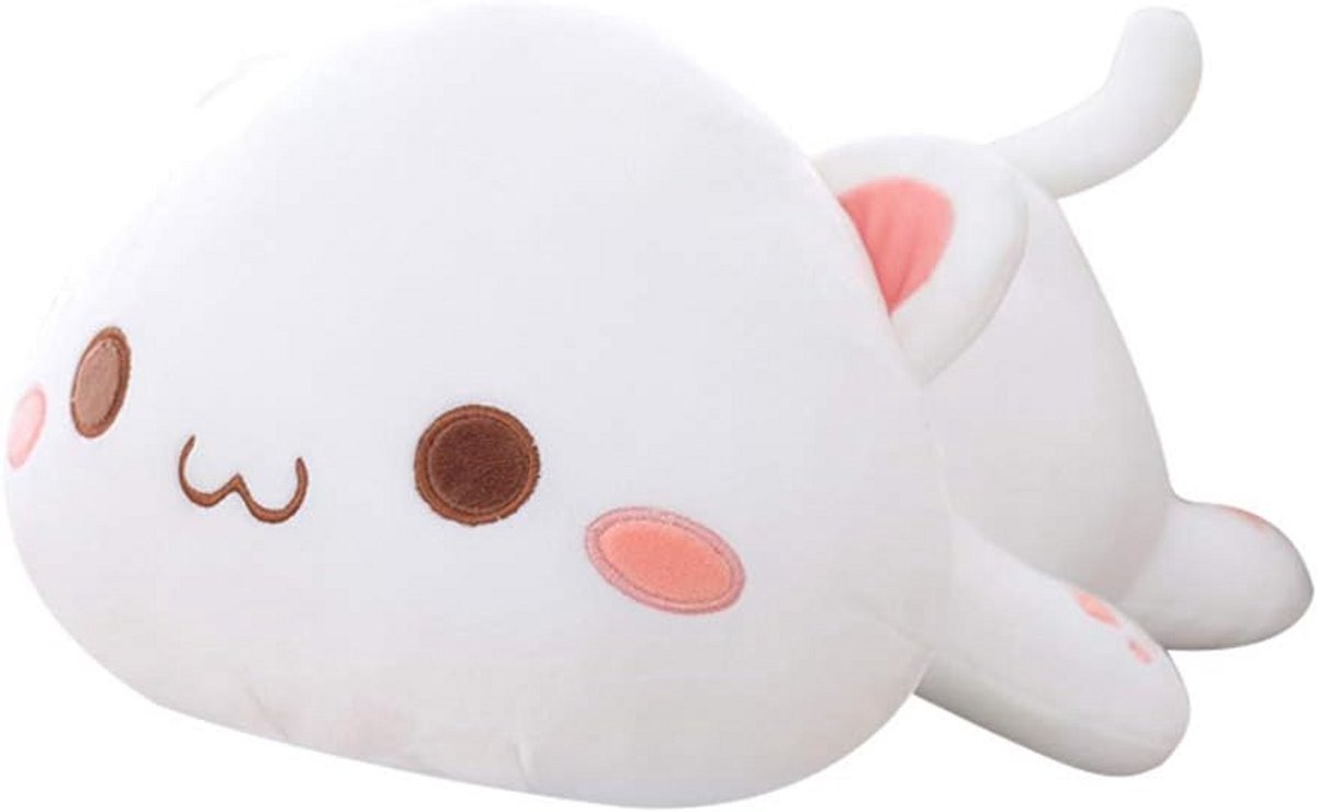 Kawaii Kat Pluche Kussen - Pluizige Slaapkussen en Knuffel voor Kinderen en Volwassenen