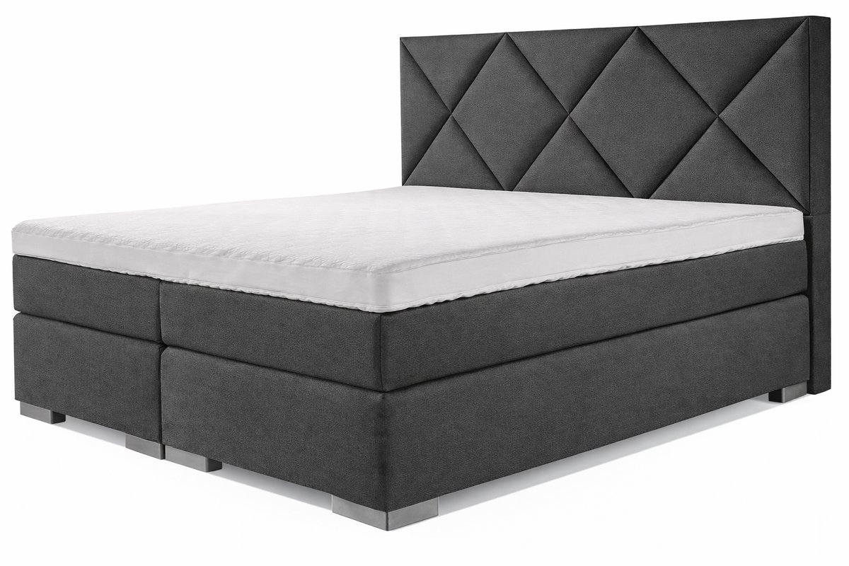 Boxspring Zen - 200x200 - Incl. Ruiten hoofdbord - Antraciet